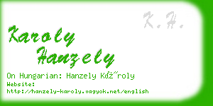 karoly hanzely business card